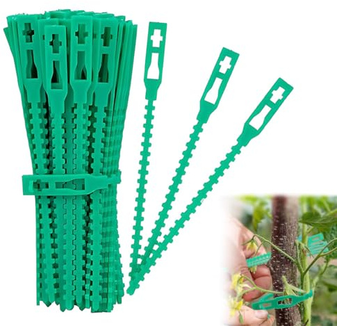 50 Stück Pflanzenbinder Verstellbarer, Grün Universalbinder Blumenbinder Flexible Garten Pflanzen Anbinder 13.5CM Twist Ties für Grüne Pflanzenstütze Unterstützung Tomaten, Gurken