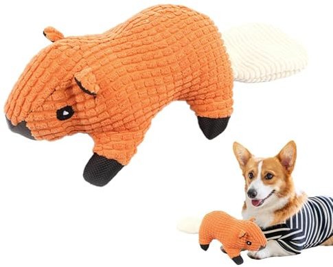 Kauspielzeug für Hunde, Eichhörnchen, Kauspielzeug mit Quietscher, Stofftier-Hundespielzeug, Bereicherungsspielzeug für kleine Hunde