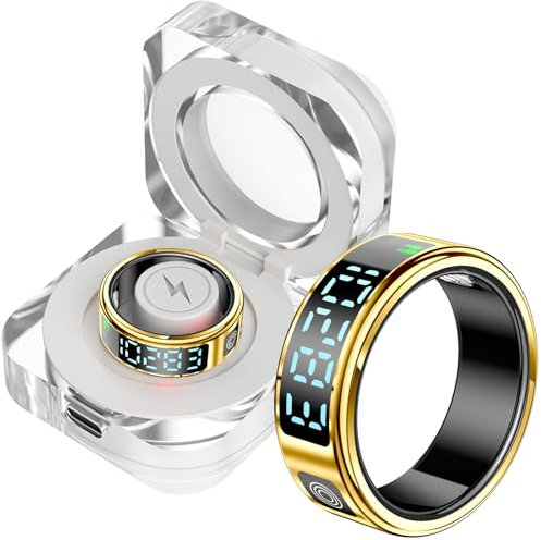 findtime Smart Ring Touch Fitness Ring Tracker Smartringe für Herren Damen Smartring Android iOS Schlaftracker Schrittzähler Herzfrequnz SpO2 Wasserdicht Scrolling Ring Fitnessring Aktivitätstracker