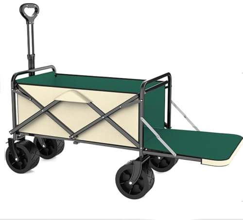 Plus Carrello Spiaggia con Freni 300L 250KG Carrello Pieghevole Trasporto con con Ruote Rimovibili Braccioli Regolabili Carrello Pieghevole Carrelli da Giardino per Tutti i Terreni Campeggio