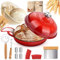 NZQXJXZ Olla de Hierro Fundido, 26cm Cacerola Holandesa de Esmaltado con Tapa, Olla Holandesa para Cocina Casera Hornear con Banetones para Pan