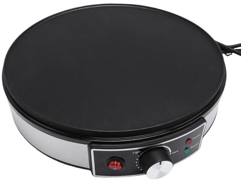 Produttore di Crepe Elettrico, Panorama in Crepe da 11,8 con Piastra con Luci di Indicatore a LED, Controllo della Temperatura Regolabile, Spargitore per Pastella Spatola di (EU)