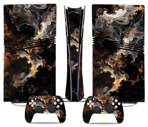 Antiarañazos para PS5 Pro Skin Disc Edition & para PS5 Pro Skin Digital Edition Consola Mando Cubierta Vinilo Fundas Compatible Resistente Arañazos 02976 Sin Espuma(Disc Version)