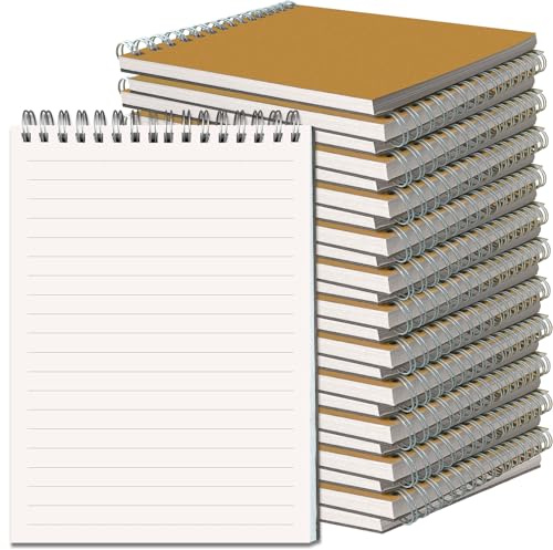 OSIMIG 24 Stück Notizbuch A5 Liniert, Spirale Notizblock A5, 80 Blatt/160 Seiten, Hardcover Notizheft Heft für Büro und Schule | Kompositions-Notizbuch mit Krafteinband, Notizbücher für die Schule, Großpackung Bürobedarf, 80 Blatt, 160 Seiten