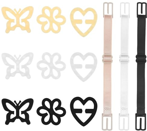 Nogeqi 12 Stück BH Träger Clip Rücken, Unsichtbare BH Klammer Rücken, Elastische BH-Träger Halter, Bra Strap Clips, Verhindern Schultergurte Rutschen