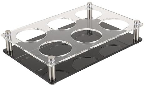 LIFKOME Plateau de Service Acrylique avec Support pour Verres à Shot Distributeur de Verres à Liqueur Transparent pour et Bars