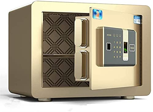 Cassaforte, sicura e durevole, resistente al fuoco, acqua, cassaforte per la casa, scatola digitale, elettronica per con password di impronta media, intelligente per ufficio, antifurto in acciaio(Gold