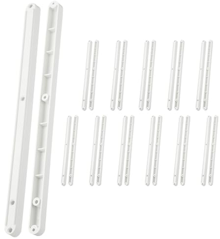 M METERXITY 12-Paare(24Stk) Schubladenschienen 12 Zoll/ 298mm Plastik Schubladenführungen Seitenmontierte Führungsschienen Für Schränke/Kommode/Möbel/Spinde Ersatz Führungsschienen [Weiß]
