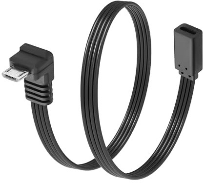 JSADZKJ Ultra-Flexible Micro USB to Type-C Short Cable,Down Angle Micro 5-Pin Female to USB-C Male Adapter Cable for Charging&Data Sync with Micro USB Devices for MP3 Players,Phone,Power Bank-20CM