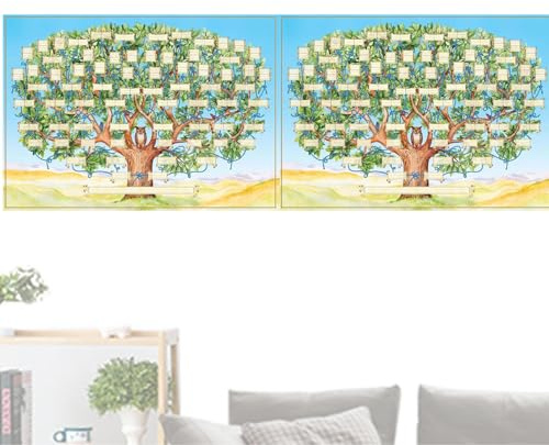 Zhajipai 2 Stück Stammbaum Vorlage Poster, Stammbaum Diagramm, Leeres Ahnentafel Zum Ausfüllen, Großes Stammbaumbild, 40 X 60 Cm, Für Jugendliche, Frauen, Oma, Freunde, Tochter,