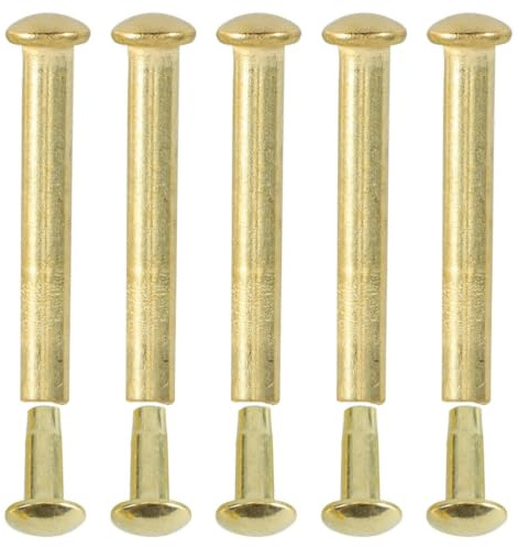 ibasenice Perni per Ventaglio in Metallo Dorato Testa Tonda 3mm x 21mm Set da 5 Pezzi per Manutenzione Ventagli da Mano con Compatibilità Versatile e Design Raffinato per Spettacoli di