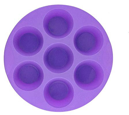 Selecto Bake-Molde de silicona grande para 7 tazas,molde para muffins antiadherente,Molde de silicona para chocolate, pasteles, gelatina, postre, glaseado, molde para manualidades de azúcar,(púrpura)