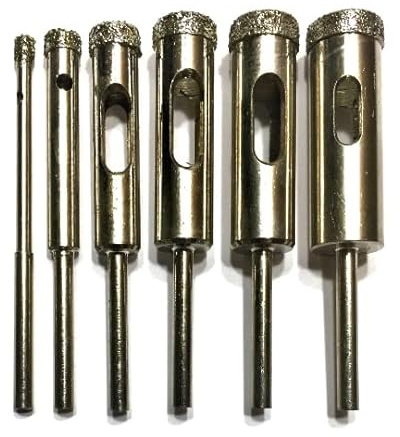 DrillGlass Diamond Core Bit Set for Glass and Tile | Compatible with Your Drill, Drill Press and Dremel Tool | Beginner's Instructions Drilling Guide | DCBSet