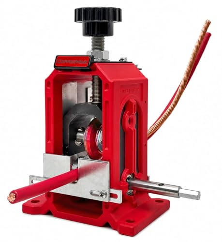 CopperMine Copper Wire Stripping Machine – Hand Crank & Drill Operated | Strips 18 AWG to 1250 kcm (3/32 to 1-1/2) – Heavy-Duty Wire Stripper Tool for Scrap Copper