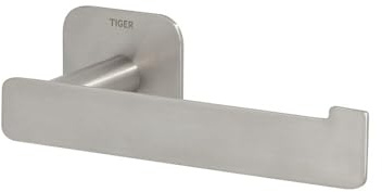 Tiger Colar Toilettenpapierhalter L-Form zum Kleben, Edelstahl gebürstet, mit integrierter Klebefolie zur Montage ohne Bohren, 1313930946, 5 x 16 x 6.9 cm
