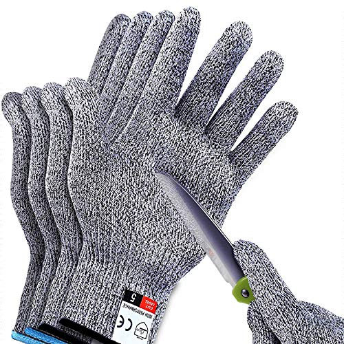 2Pair(M+L) Sunwuun Cut Resistant Gloves Work Gloves Level 5 Working Safety Glove Man Cut Proof Gloves for Kitchen Butcher Outdoor Work Protective Hands