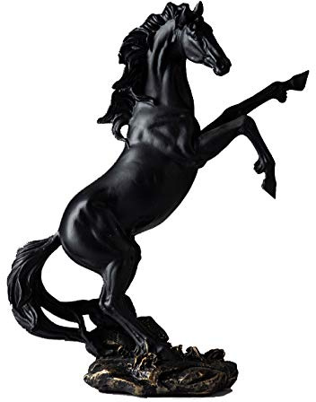Vinbcorw Figur Pferd Harz Statue geflochtenes Pferd mit Bedeutung des Erfolgs Moderne Skulptur für Schreibtisch Dekor geeignet für Privatpersonen Gästezimmer Restaurant,Schwarz