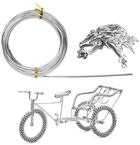 Silber Aluminiumdraht Basteldraht Dekodraht Rostfrei Aludraht Schmuckherstellung Aludraht Benutzt für Modellbau DIY und Skulpturen (3MM*5M)