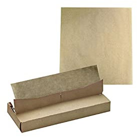 PACKNWOOD 210PABK Greaseproof Brown Sheets in Dispenser Box, airfryer Liners Disposable, Parchment Paper Baking,Kraft Paper Food Sheet wraper in Dispenser Box,Nacho Trays - 13.8 x 10.6in - 1000 pcs