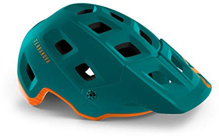 MET Terranova Fahrradhelm MTB Helm Allround Helm, Green orange, Größe L (58-61 cm) 355 g