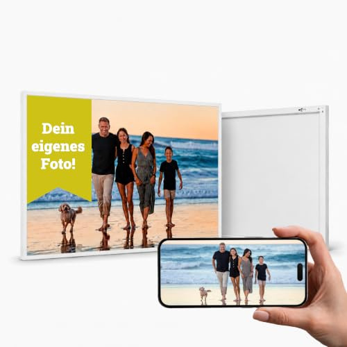 WANDURLAUB - Acrylglas Bild personalisiert 50x38 cm – weißer Rahmen | Foto auf Acrylglas drucken lassen – eigenes Wandbild mit Ultra HD Druck, Aluminiumrahmen, Wandhalterung, Made in Germany