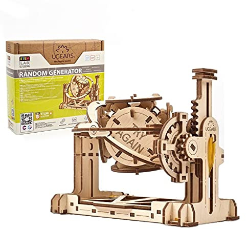 UGEARS Stem Lab Puzzle 3D - Maquetas para Montar - único maqueta Madera Puzzles 3D Incluye aplicación móvil - Mecánico maquetas para Construir Adultos y niños 8+ (Generador Aleatorio)