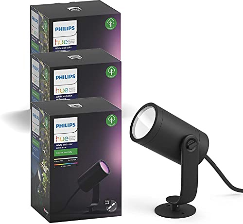 Philips Hue Lily Outdoor Spots Erweiterungsset, 3er-Pack, Schwarz, 1x8W 24V