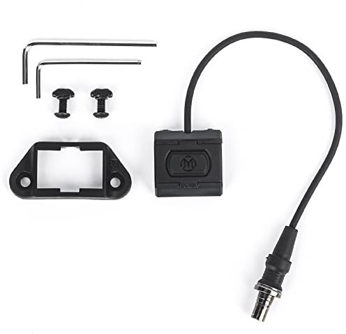 NOBUHIRO Remote Pressure Switch, Tactical Weapon Light Flashlight Switch for M300 / M600 Series, Fit for Picatinny Rail, with Conversion Mount kit Suitable for Mlok/Keymod Rails (SF Plug BK)