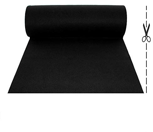 Olivo.shop - Alfombra de boda para boda, ceremonia, eventos, iglesia, boda, baby shower, alfombra larga y estrecha, 9 colores a medida, 1 m de altura, color negro