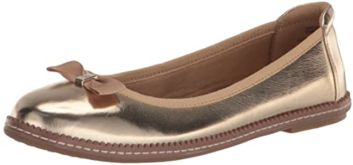 Anne Klein Women's Ember Ballet Flat, Platinum, 5 UK