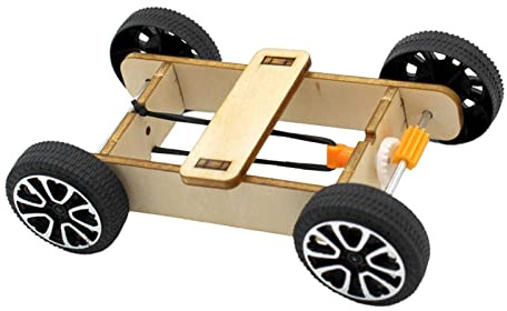 Wood DIY Car Model Kits,Physics Science Rubber Band Car Assemble Teaching Learning Cognitive Toys Wooden Model Car for, Girls Boys, 10.5cmx6.5cmx3cm