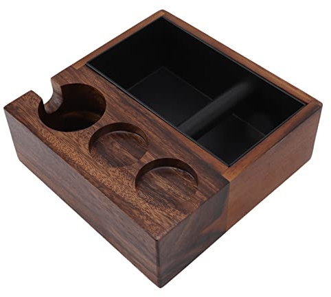 Espresso Knock Box und Tamping Station, Tamper Im 4-in-1-Slot-Design für Espressomaschinen, Abnehmbarer Espressoverteiler Kaffee-Tamper-Halter Exquisit Kaffee-Tamper-Matte