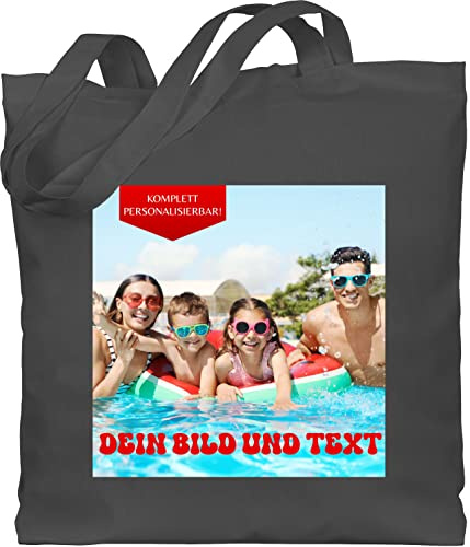 Geschenk mit Namen personalisiert by Shirtracer - Baumwolltasche - Geschenk mit eigenem Foto und Text personalisiert I Eigenes Bild I Custom Photo Text