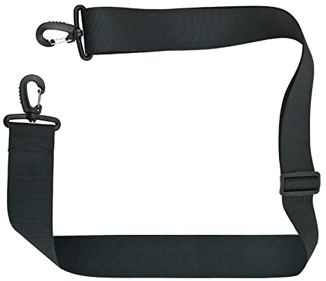 Taschengurt zum Wechseln, Schultergurt für Taschen breit, mit Karabiner aus Polyamid, Schwarz 5 cm, bis zu 169 cm lang von taschenmann2005