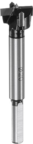 sourcing map Forstner Foret 20 mm K30/C1 en carbure de tungstène Pointe triangulaire Tige Forstner Bois Forstner Outil de perçage de charnière Travail du bois