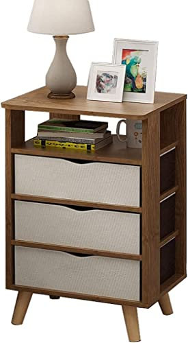 Mesita de Noche Estudio Hogar Espesar Caja de Almacenamiento de pie Conjunto de Tres bombeos Sala de Estar Pasillo Dormitorio Armario multifunción (Color: Madera de Cerezo)
