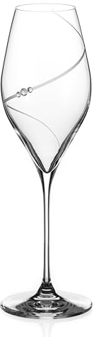 DIAMANTE Silhouette Prosecco Champagne - Single Glass 'Silhouette' Design with Beautiful Crystals