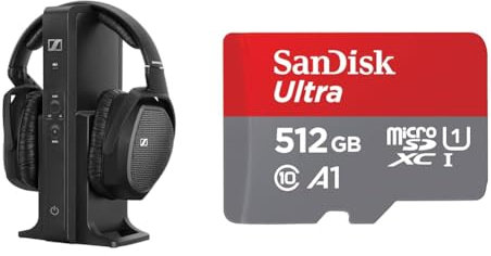 Sennheiser RS 175 Digitaler drahtloser Over-Ear-Kopfhörer & SanDisk Ultra Android microSDXC UHS-I Speicherkarte 512 GB + Adapter Für Smartphones und Tablets