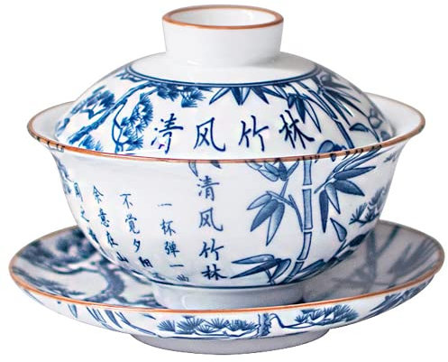 CTRSM Tazze da tè cinesi, Gaiwan tradizionale cinese, ciotola da tè Kung Fu, zuppiera cinese Jingdezhen ciotola Gaiwan in ceramica Kung Fu set da tè ciotola coperchio zuppiera tazza