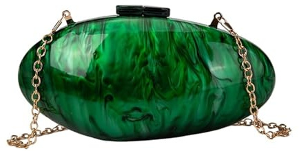 QYZXTH Bolsos de Noche con Perlas, de diseñador, de Lujo, Tipo Clutch, minicartera for Mujer, con Cadena de Conchas, for Hombro, Bandolera, for Boda o Fiesta(Green)