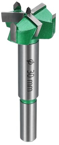 QUARKZMAN Forstnerbohrer 30mm Runder Griff aus Schnellarbeitsstahl, Länge 85mm Universelle und Hochwertige Holzbohrer, Grün