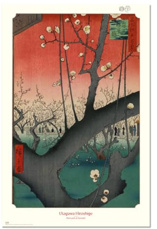 Grupo Erik: Utagawa Hiroshige - Plum Park | Arte Giapponese da Parete, 61 x 91,5 cm, Carta Lucida e Incorniciabile, Poster Giapponese