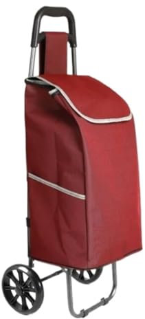 Chariot de Courses, Chariot De Courses Pliable, Chariot De Courses Portable pour Le Shopping, Les Bagages, Le Bureau, Les Courses Sac d’achats avec roulettes(Rot)