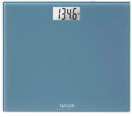 Taylor Digital Extra-Wide Extra High 500lb Capacity Bathroom Scale for Body Weight, Ultra Wide Platform, Digital Weighing Machine for People, Easy-to-Read, Slate Blue