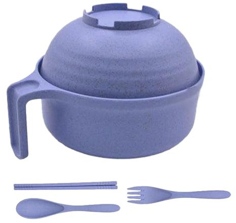 Sionhiuo Set di ciotole per ramen, con bacchette, cucchiaio, lavabile in lavastoviglie, forno a microonde, cottura istantanea, per dormitorio universitario