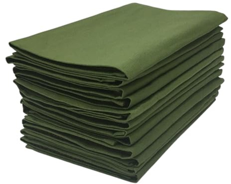 Penguin Home Set of 12 Reusable Cloth Napkins 45 x 45 cm (17X17) 100% Cotton, Solid Dyed Twill Weave, Soft and Durable, Perfect for Hotels, Restaurants & Events - Mint Green,Machine Washable