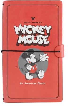 Grupo Erik Disney Travel Journal - Mickey Mouse PU Leather Notebook | Diary Journal, Travel Notebook, Travel Accessories, Travel Gifts, Travel Gift | Mickey Mouse Gifts