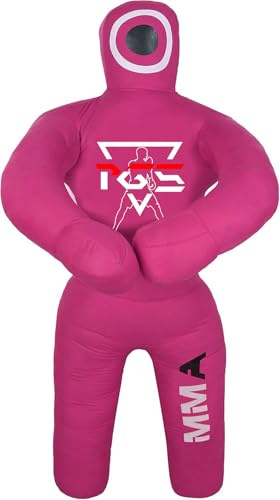 Grappling Dummy MMA Punching Bag for Kids Wrestling BJJ Judo Karate Throwing Self Defense Boxing Brazilian JIU Jitsu Dummies - UNFILLED (Pink, 47)