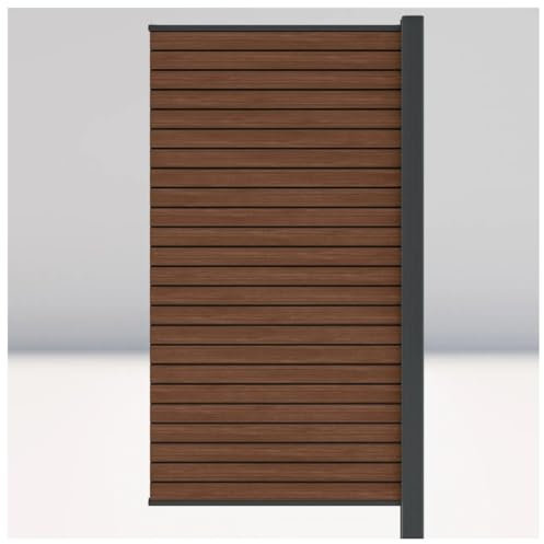 HORI Sichtschutzzaun Rhombus-Style Anbauelement schmal | WPC Windschutz | Robuster Zaun für Garten & Terrasse | Erweiterbares Sichtschutzsystem | Modernes Design I Einbetonieren Braun