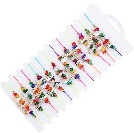 COLLBATH 12stücke Muschelarmband Strand Fußkettchen Perlenarmband Handgelenk Seil Fußschmuck Sommer Schale